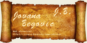 Jovana Begović vizit kartica